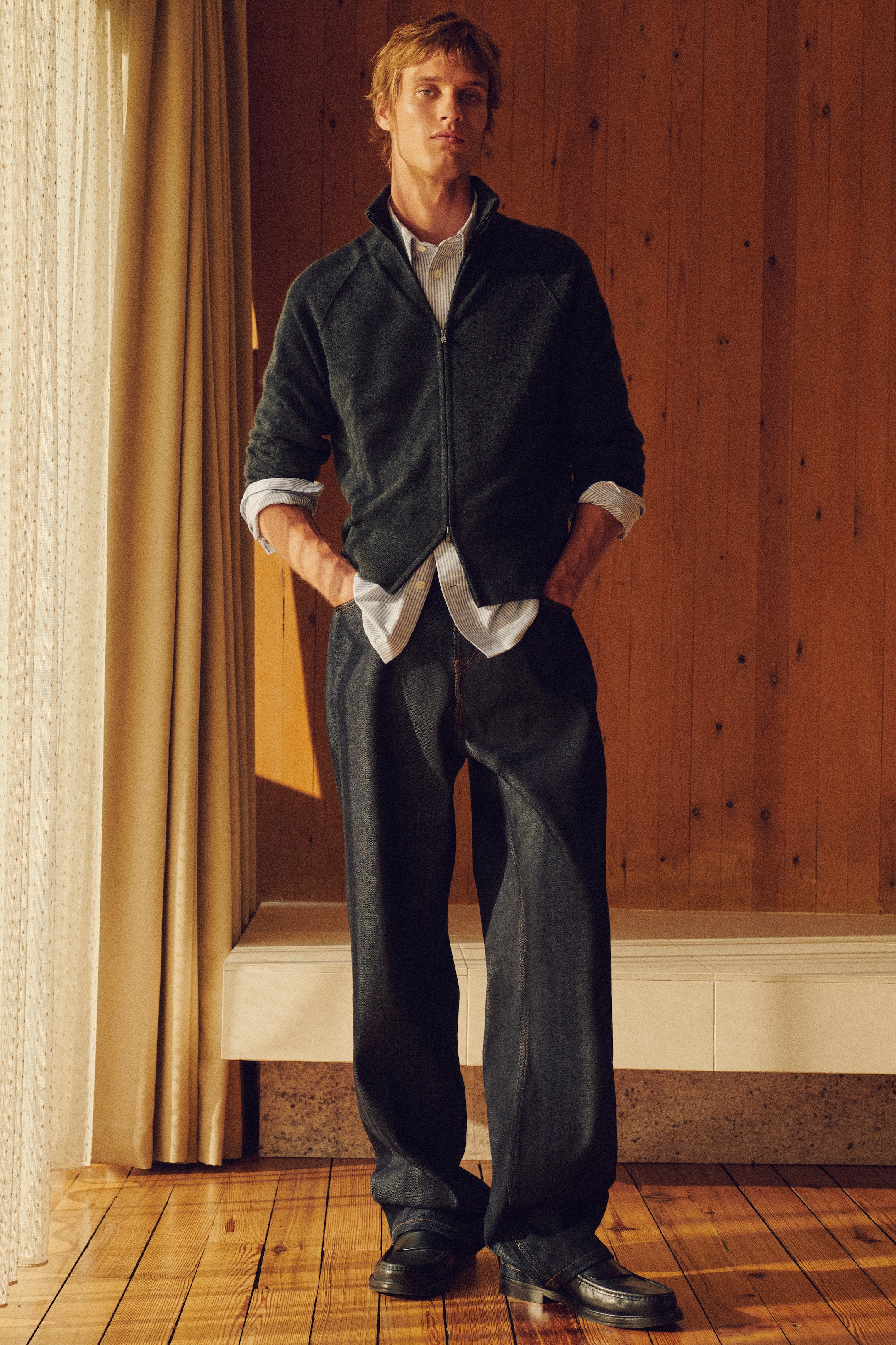 Man in shirt and wool jacket