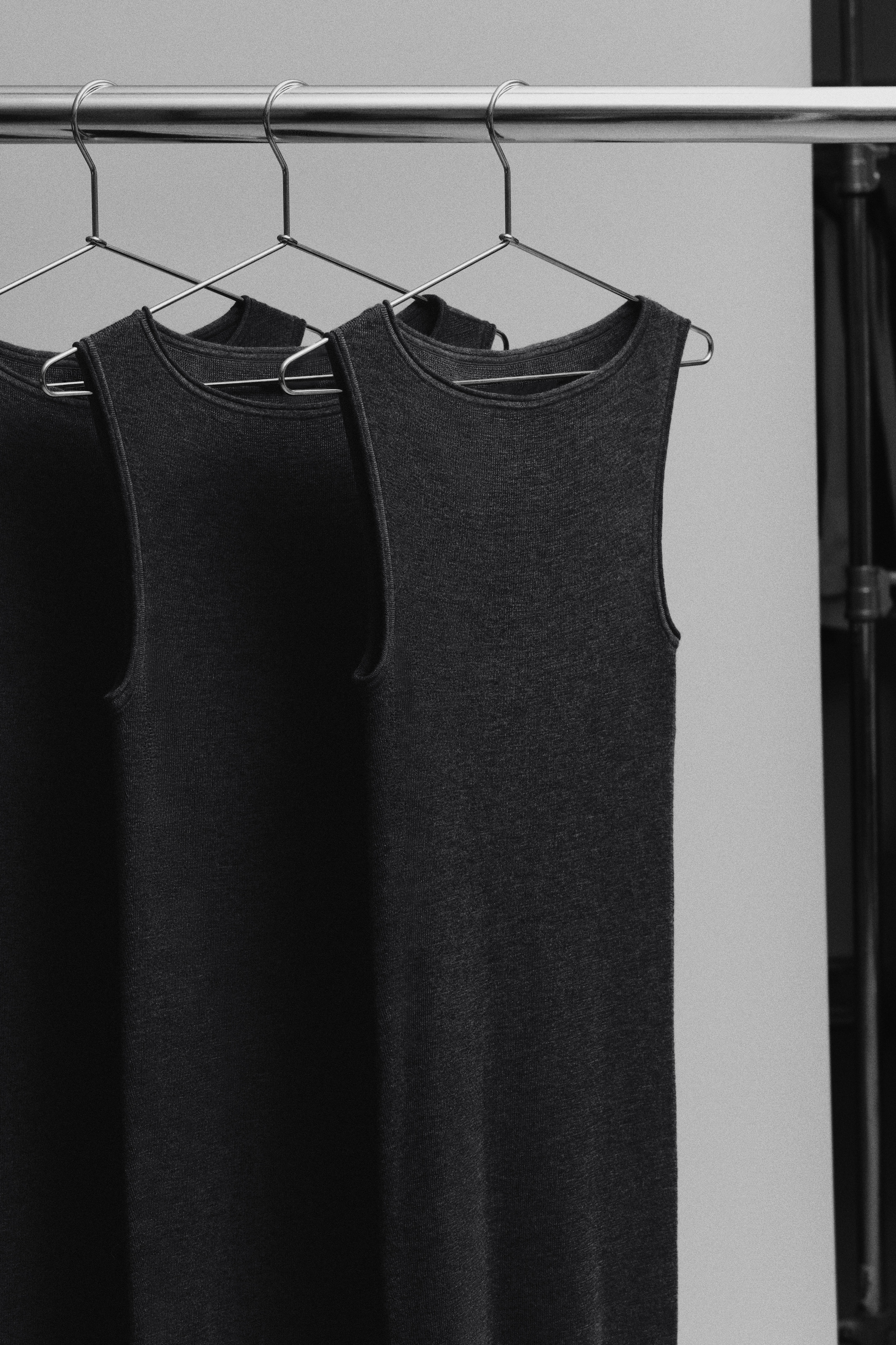 merino dress on hanging rail