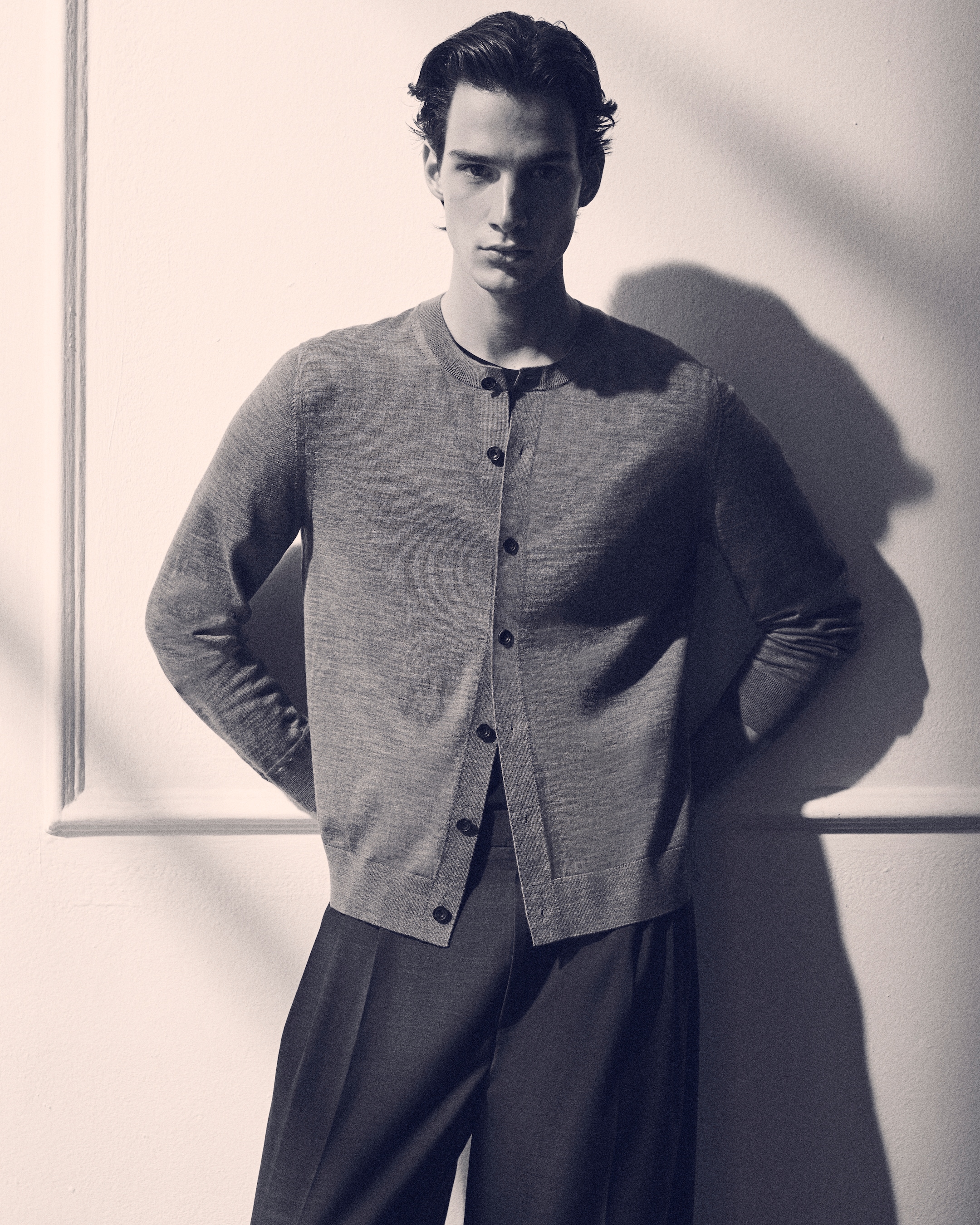 person wearing knitwear