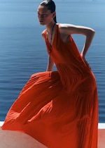 Placeholder for: woman in red summer dress