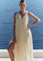 cos holiday dress COS Womens A-line V-neck Dress Size XS Green Minimalist Holiday Capsule  Long Slv