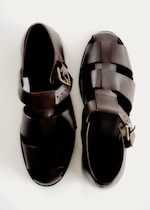 Placeholder for: brown leather fisherthem sandals