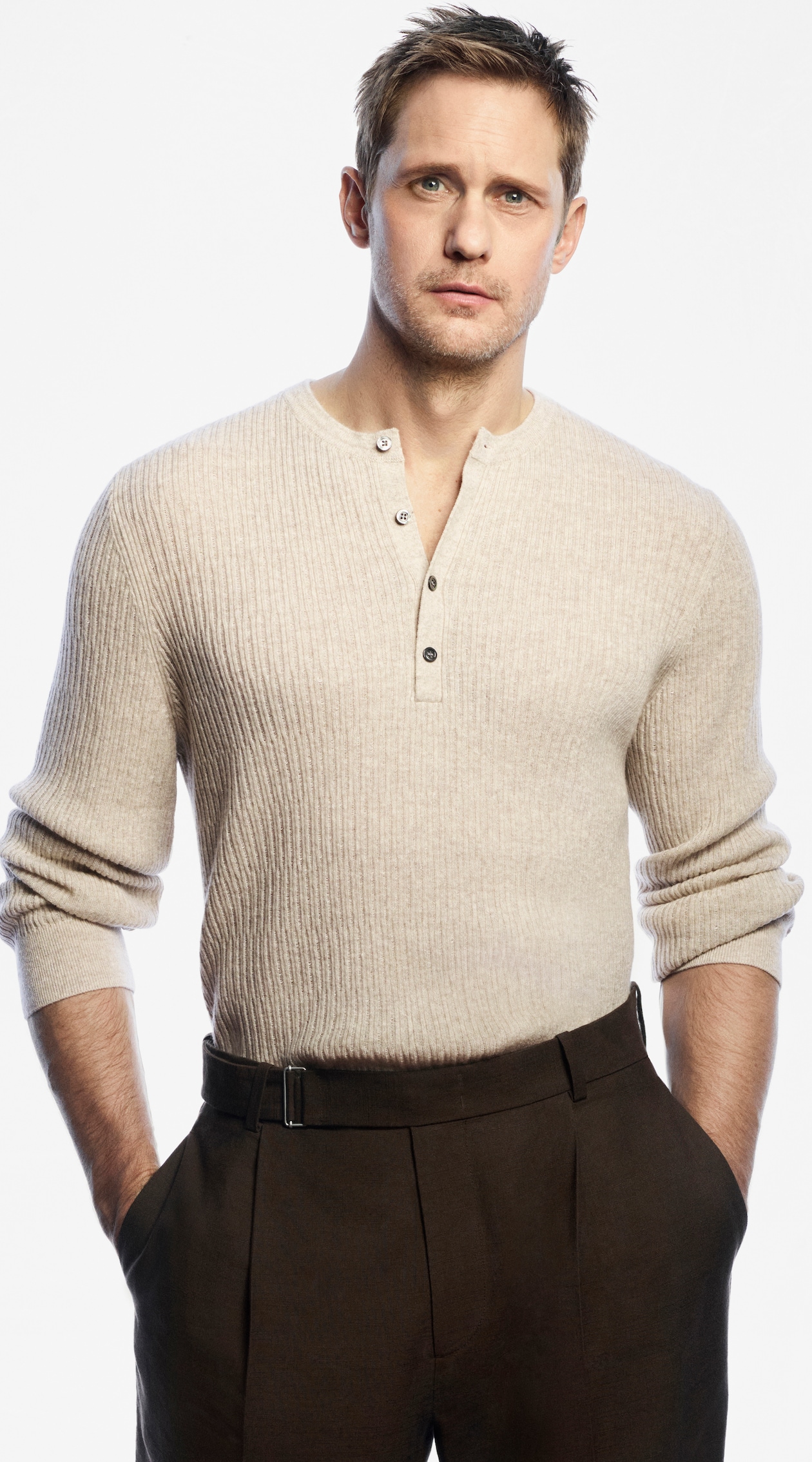 person wearing knitwear