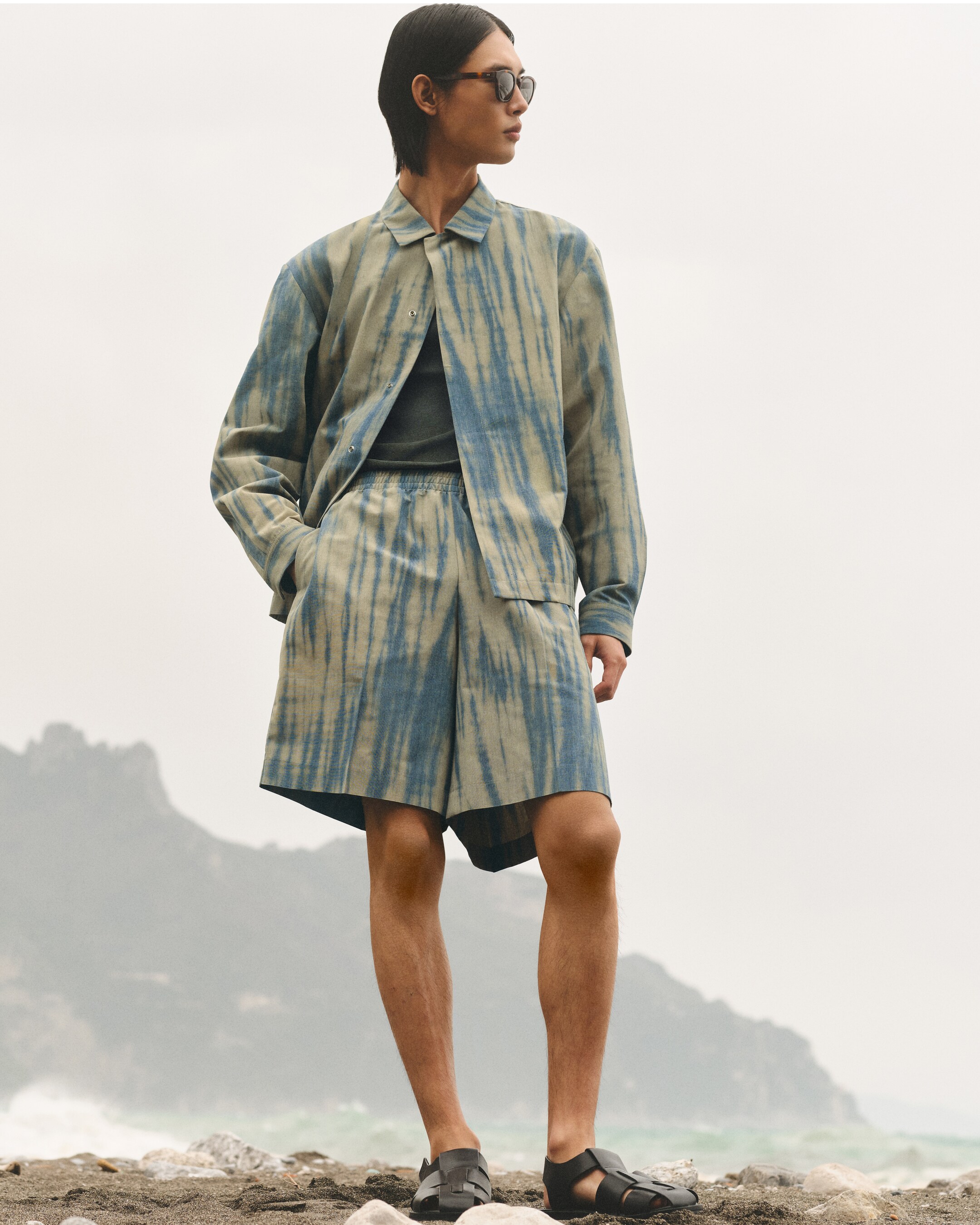 Person wearing shibori collection