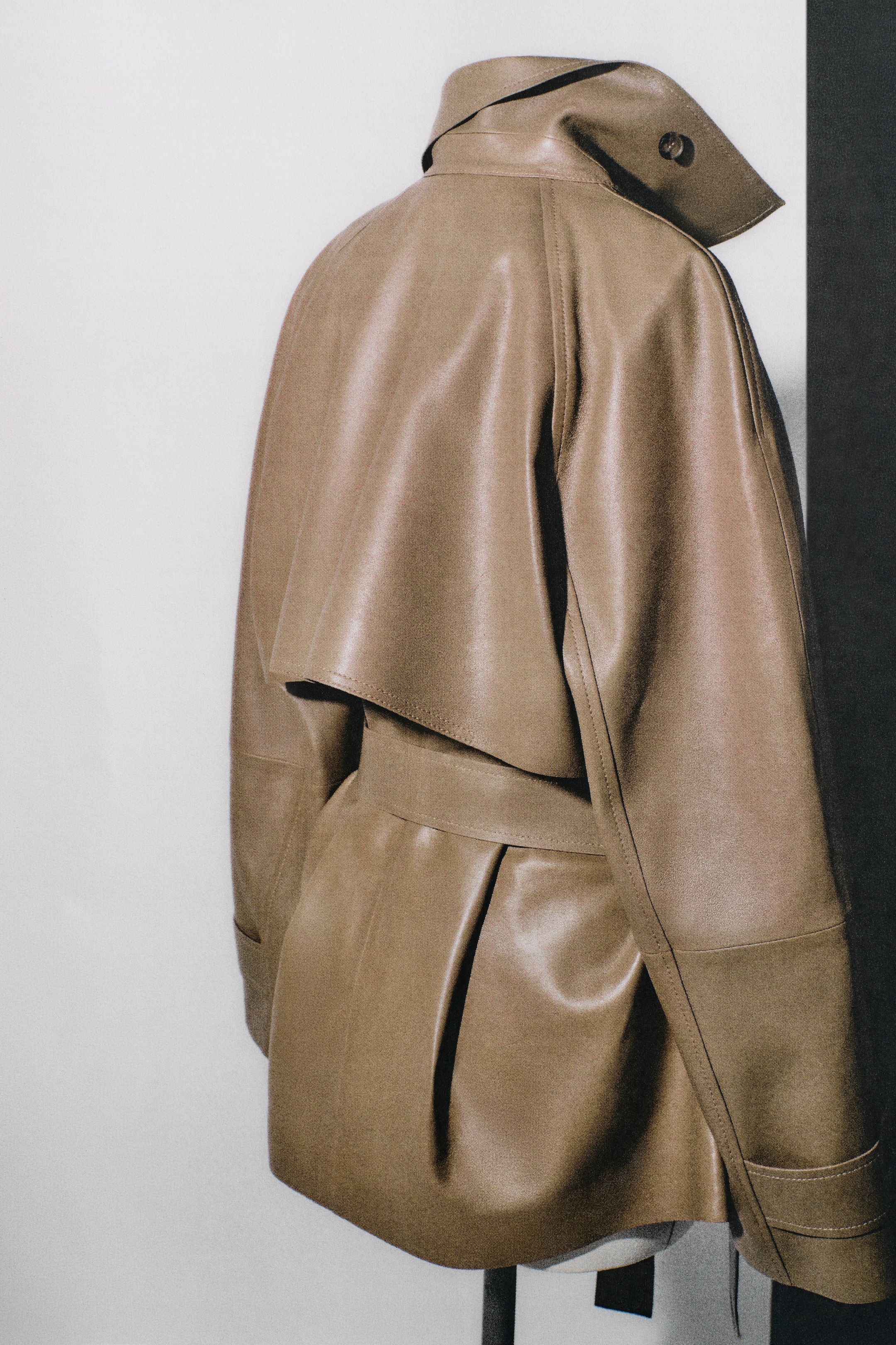 Beige leather jacket