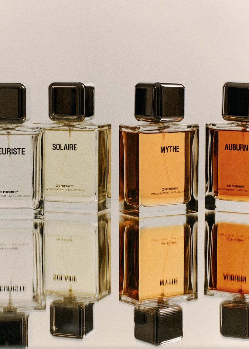 perfume lined up