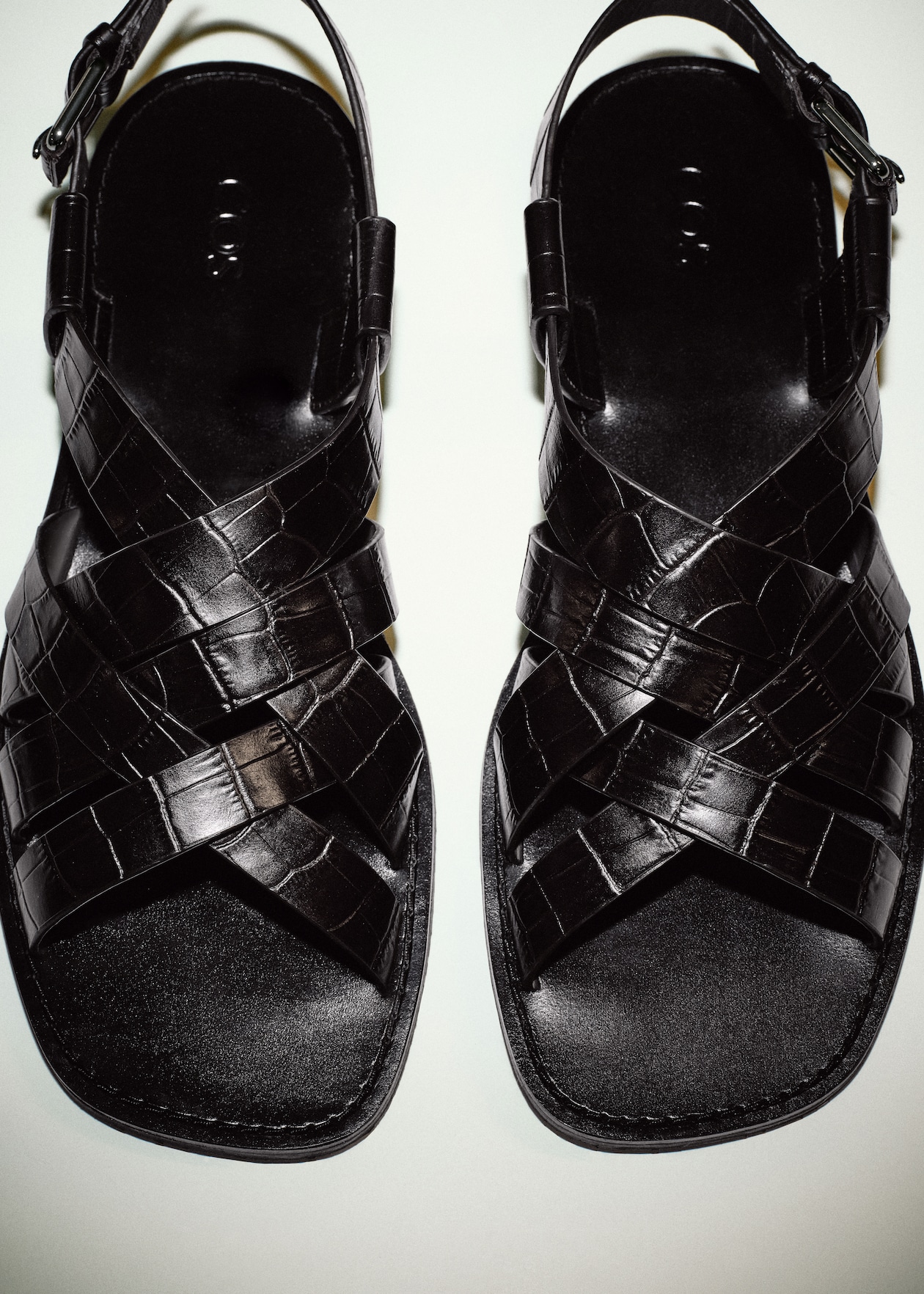 croc skin sandals