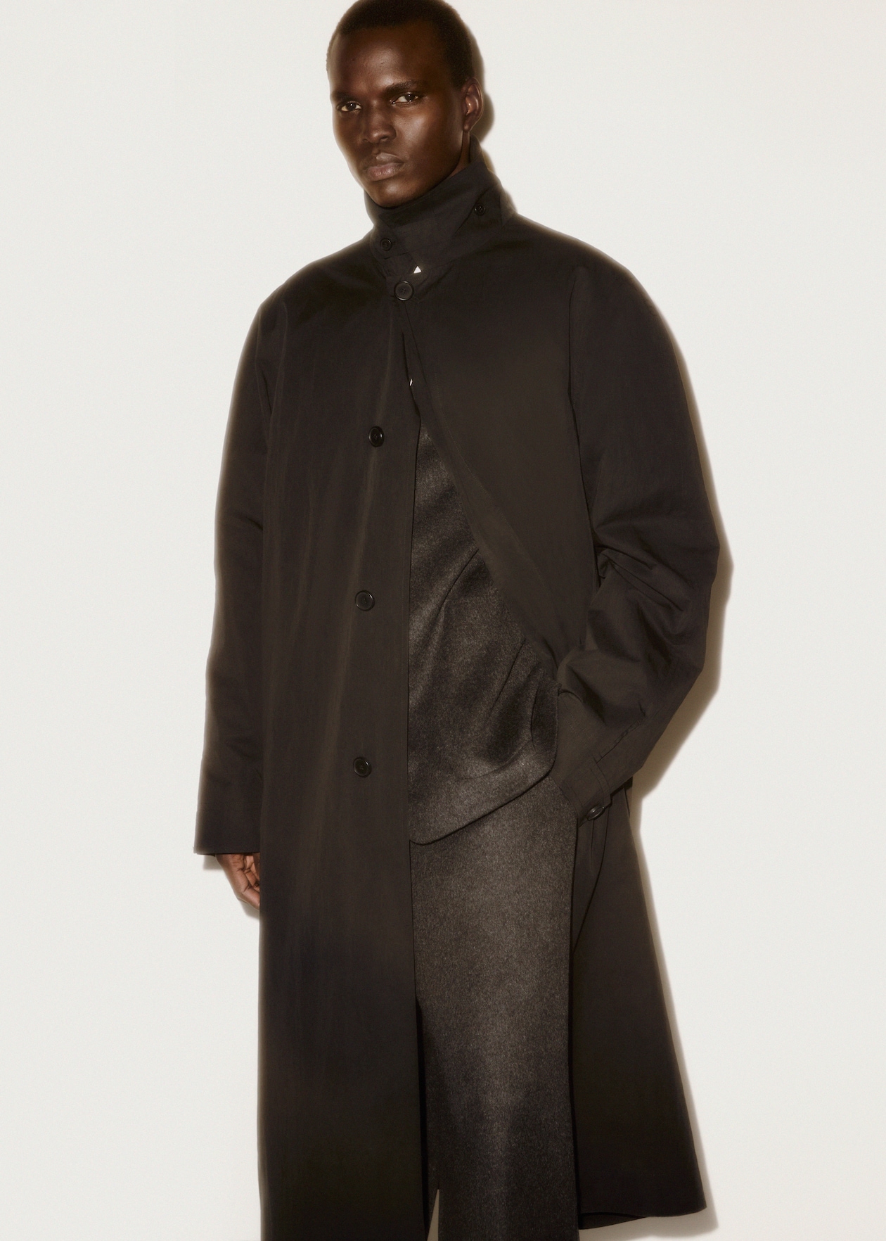 mens brown long wool coat