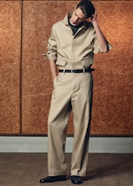 Placeholder for: man wearing khaki shirt and trousers