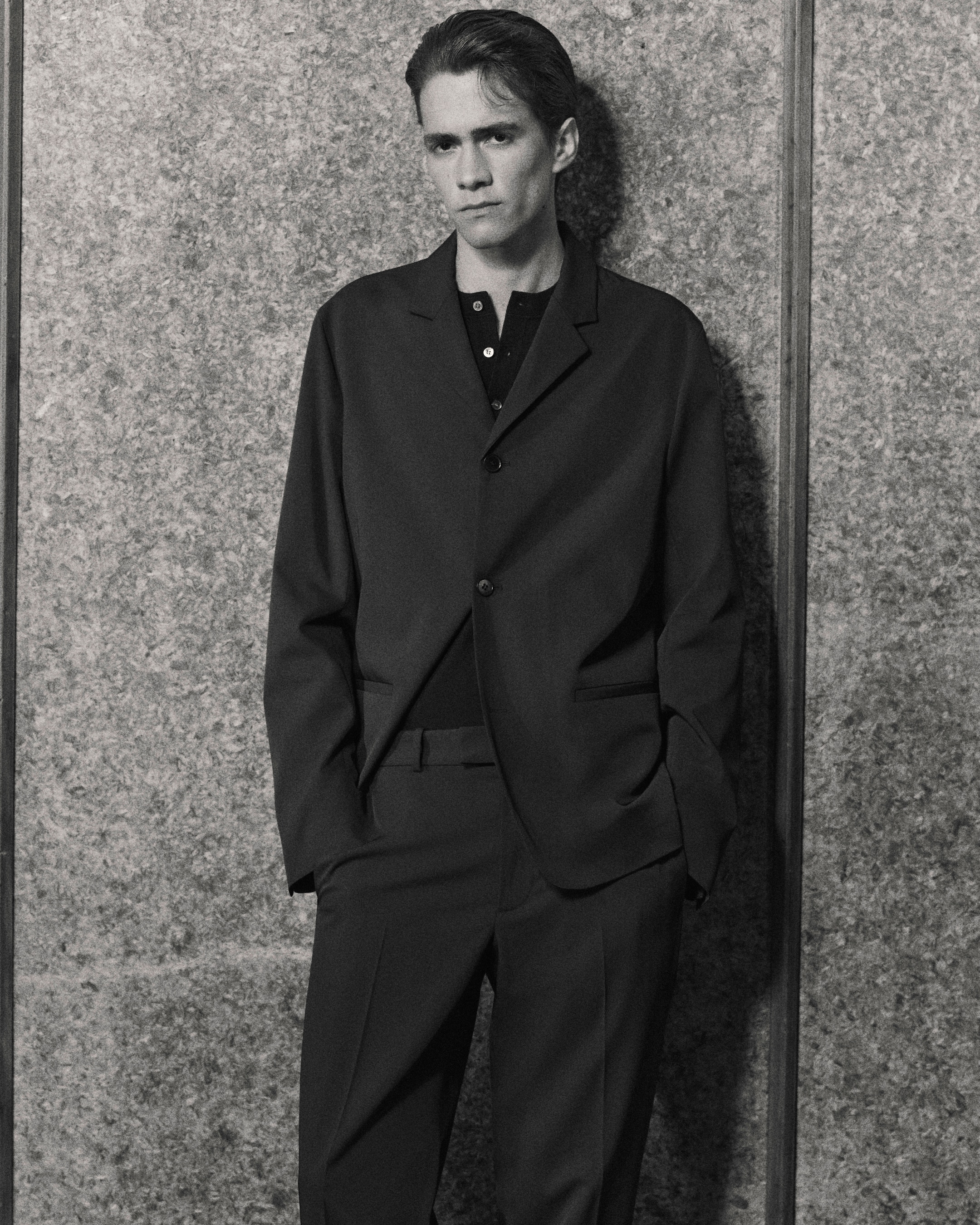 man wearing black blazer