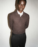 Placeholder for: Man in wool knitted polo