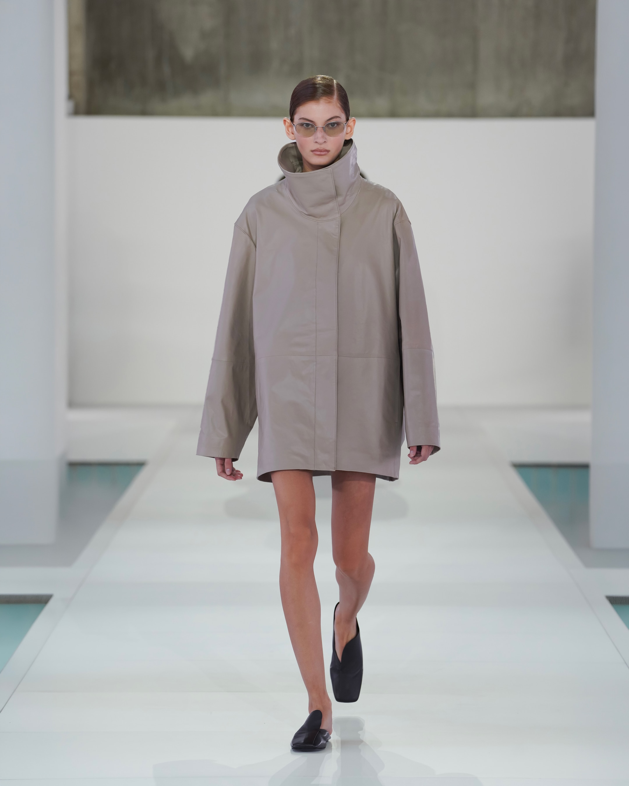 woman in leather jacket