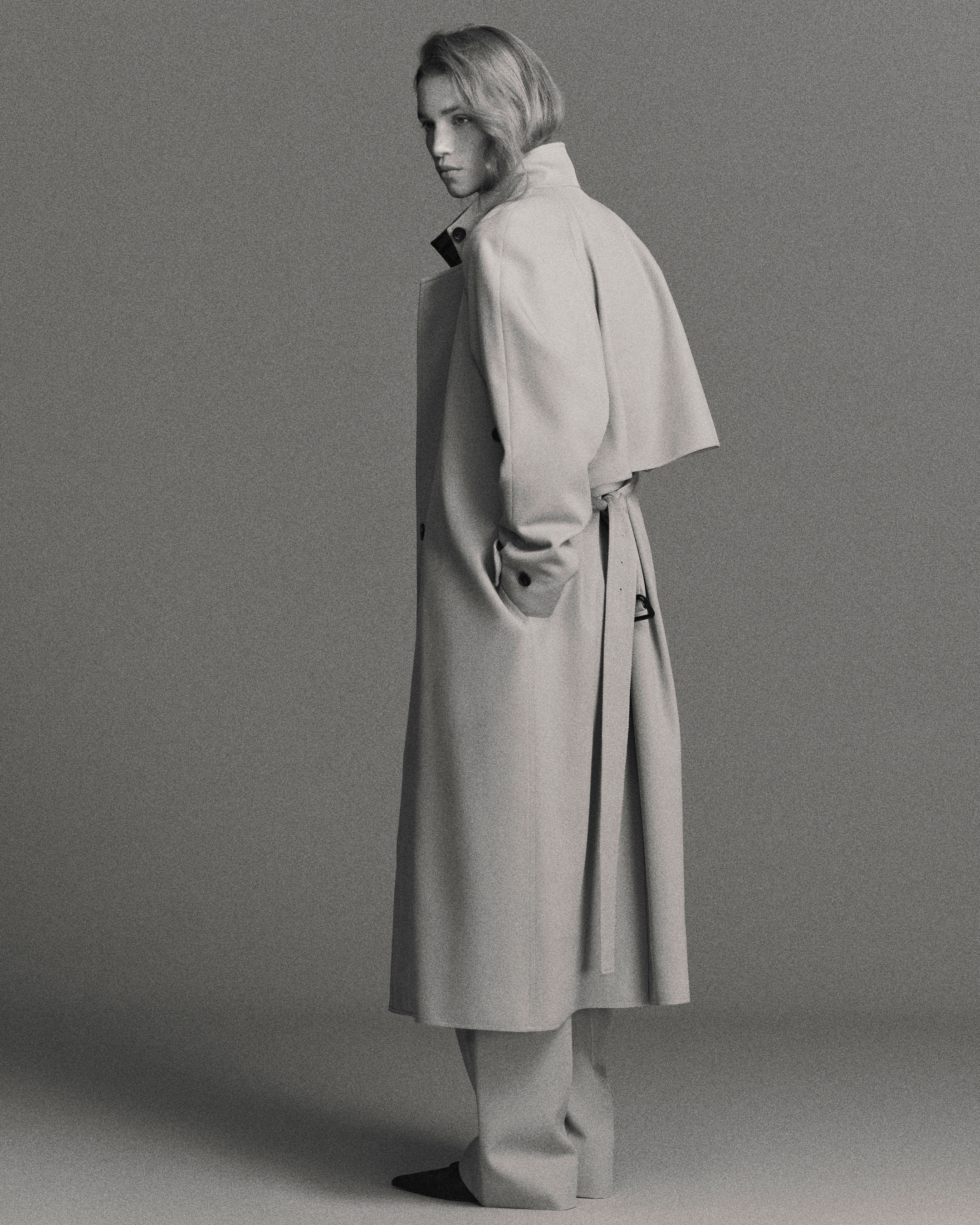 Woman in trench coat