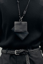 Placeholder for: Black leather Lanyard