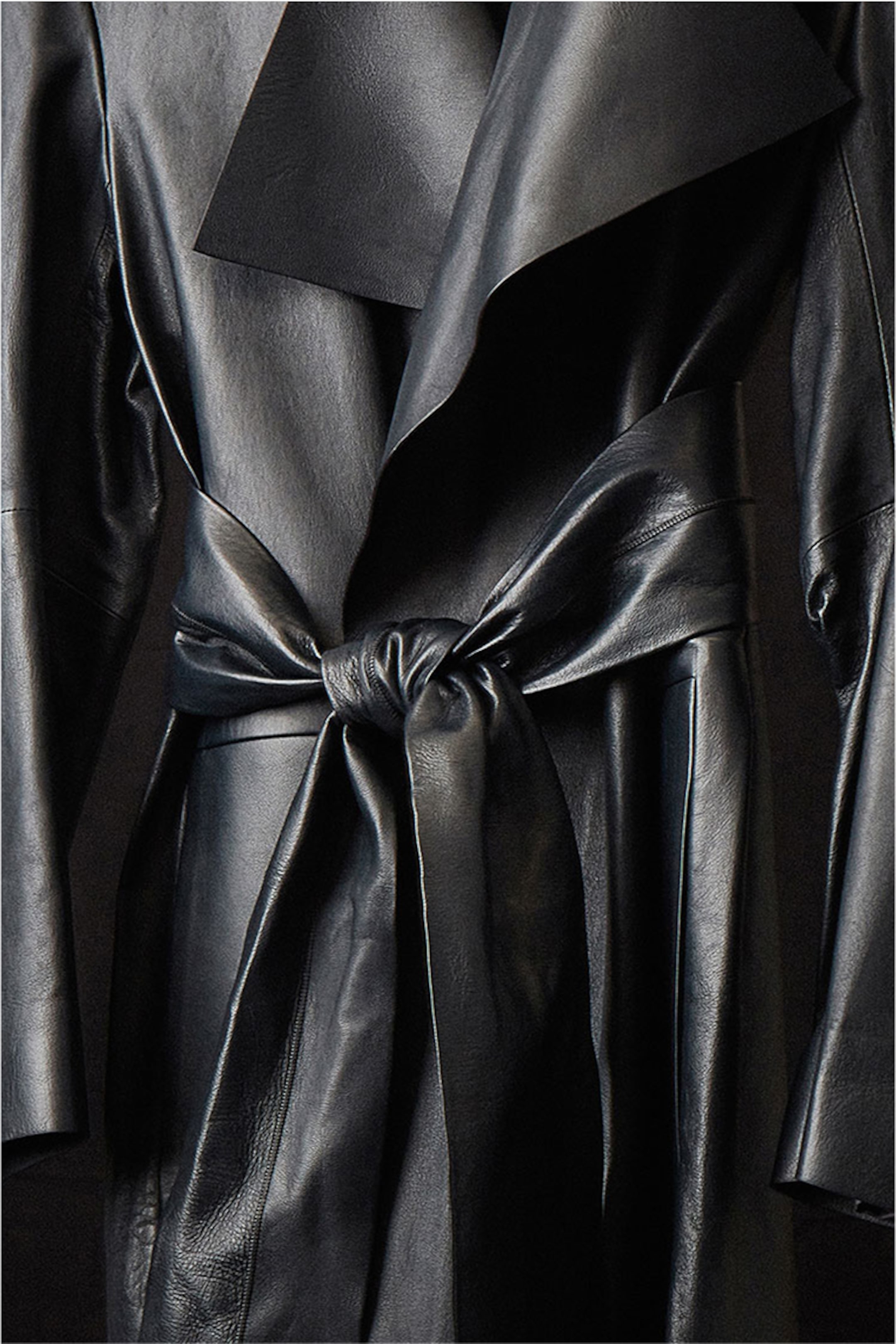 leather coat detail