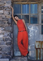 Placeholder for: Woman in red matching set
