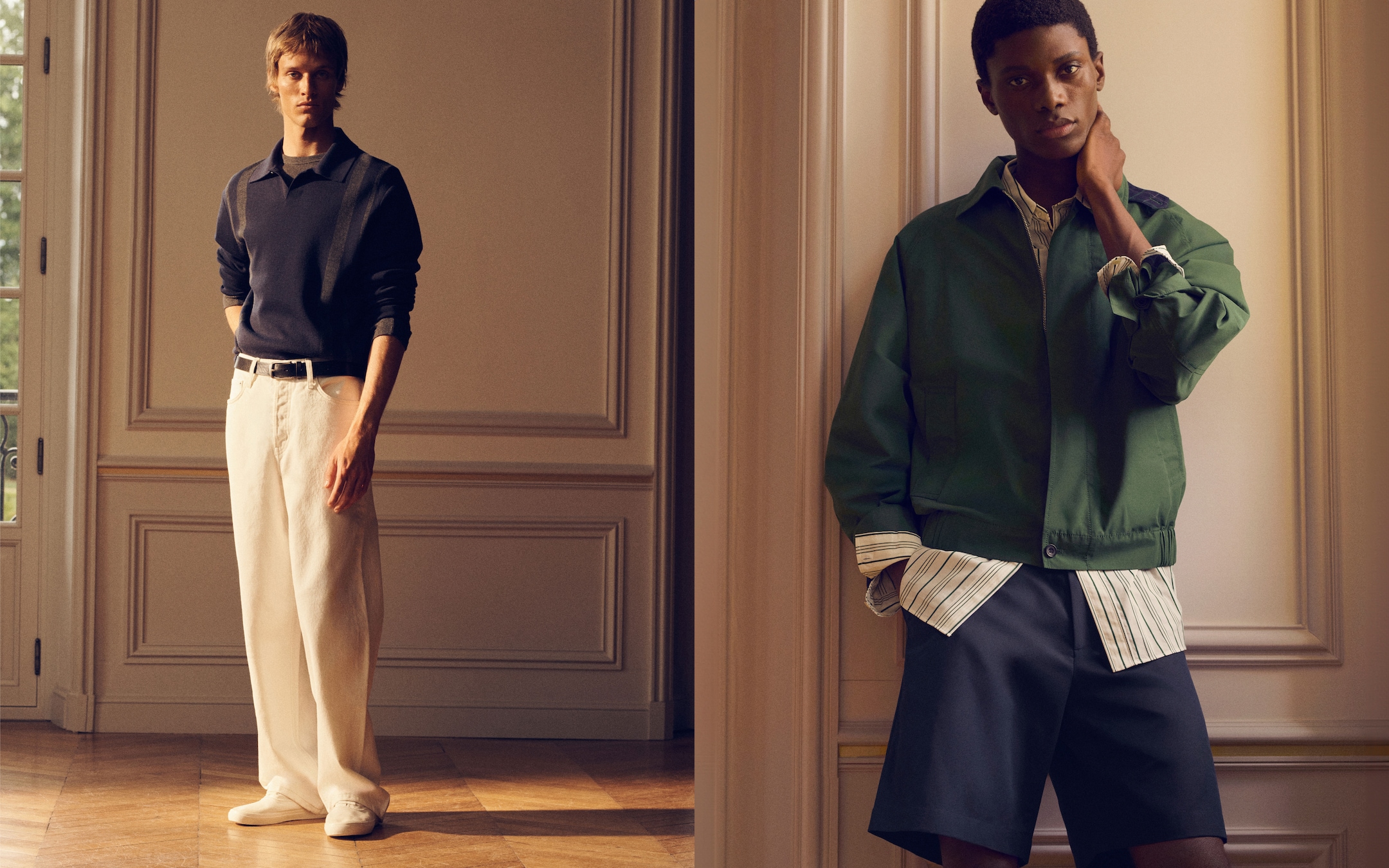 Two models with warm layered looks