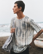 Placeholder for: Person wearing shibori collection